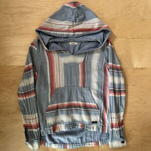 Faherty Baja Poncho Women's Small Multicolor Striped Hooded Pullover